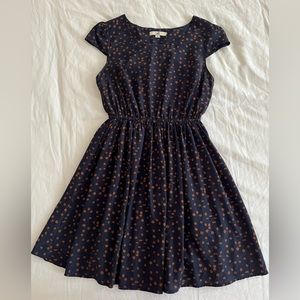 Navy Dot Flounce Dress